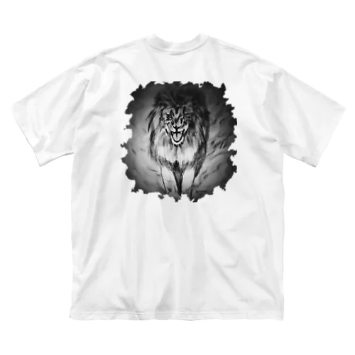 ライオン　アートアニマル　モノクロ Big T-Shirt