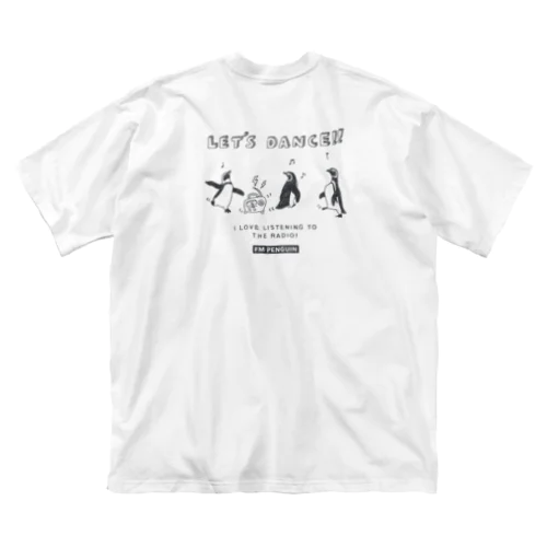 ダンシングペンギン(モノトーン　淡色用 (白など)) ビッグシルエットTシャツ