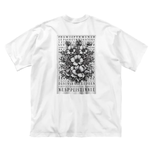 white flower∼花~ ビッグシルエットTシャツ