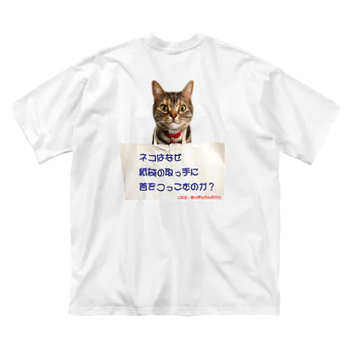 ネコはなぜ？（こたえ付き） ビッグシルエットTシャツ