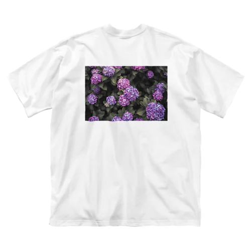 Hydrangea 紫陽花T purple ビッグシルエットTシャツ