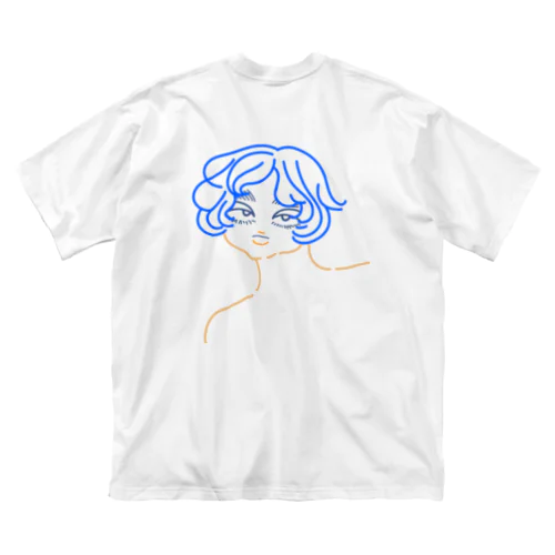 BLUE ビッグシルエットTシャツ