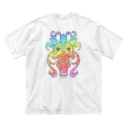 (ウラ)レインボーしかさん🦌🌈 ビッグシルエットTシャツ