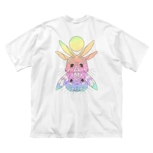 (ウラ)レインボーうさぎ🐇🌈 ビッグシルエットTシャツ