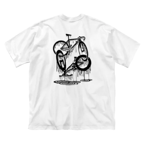 melted bikes #2 (black ink) ビッグシルエットTシャツ