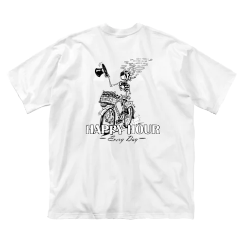 "HAPPY HOUR"(B&W) #2 ビッグシルエットTシャツ