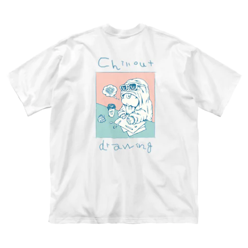 【ロゴ青色】chillout drawing ビッグシルエットTシャツ