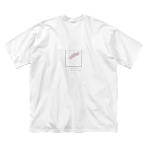 paint 線画チューリップ🌷くすみピンク ビッグシルエットTシャツ