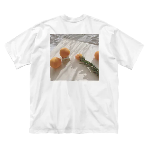 フラワー フォト オレンジ//01 ビッグシルエットTシャツ