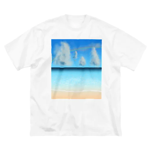 夏の海と虹と雲 ビッグシルエットTシャツ