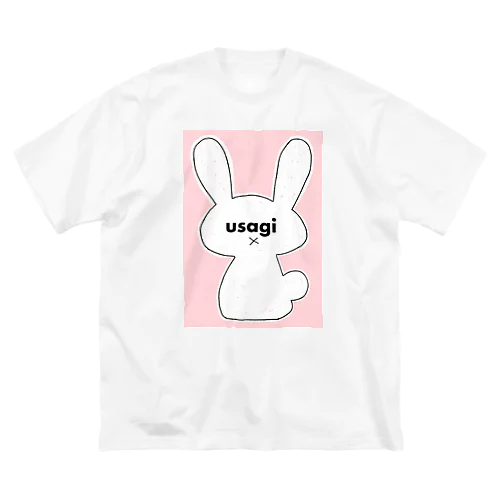 usagi pink ビッグシルエットTシャツ