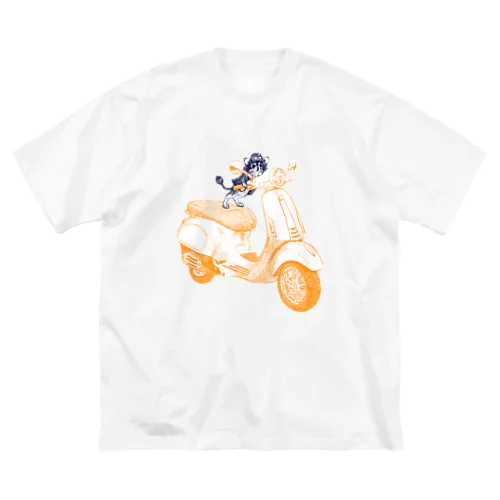 チワワのすっちゃんバイクに乗る ビッグシルエットTシャツ