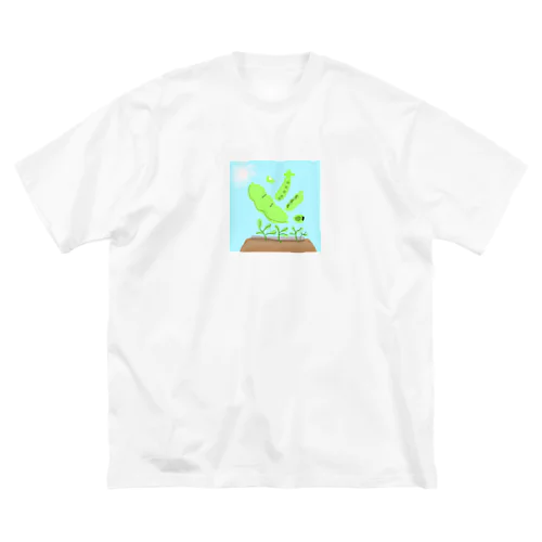 まめ・マメ・豆 ビッグシルエットTシャツ