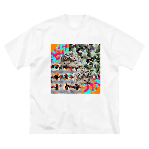 ハリネズミとランダムリピートする背景 Big T-Shirt