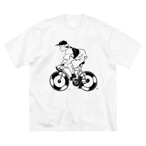 ピストバイクでポタリング ビッグシルエットTシャツ