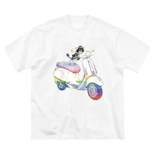 チワワのすっちゃんバイクに乗る〜レインボーバージョン〜 Big T-Shirt