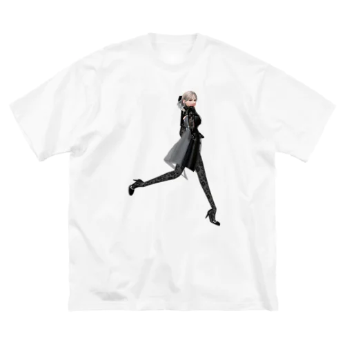 黒いドレスの美女 ビッグシルエットTシャツ