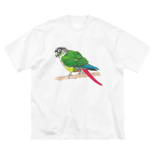 [森図鑑] ウロコインコC 横向き ビッグシルエットTシャツ