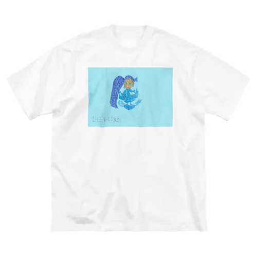 ブルー ビッグシルエットTシャツ