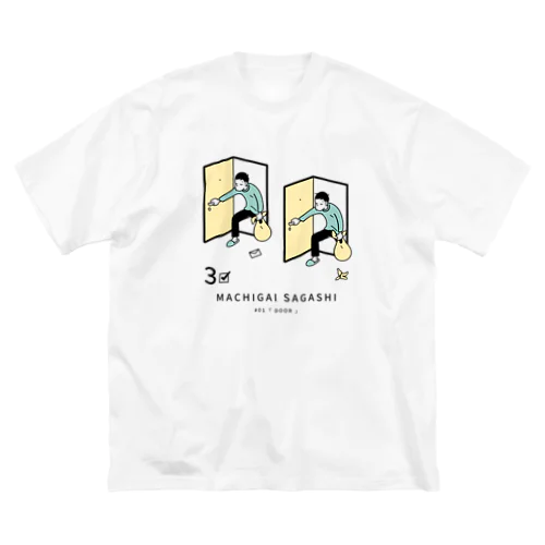 まちがいさがしシリーズ#01「DOOR」ペールブルー ビッグシルエットTシャツ