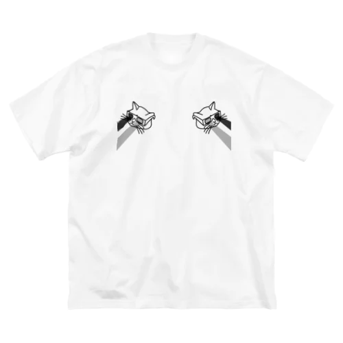 【黒・前】3D猫 Big T-Shirt