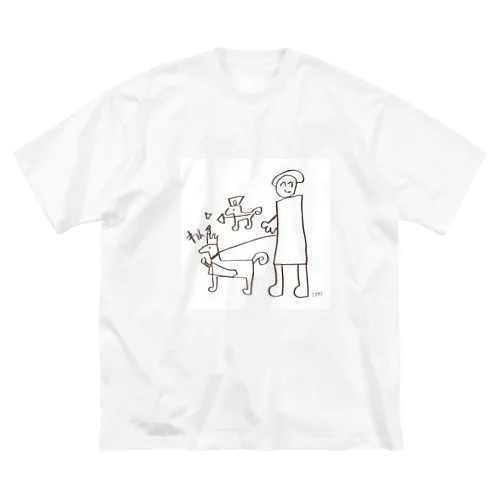 ラッキーアイテムは犬です。 ビッグシルエットTシャツ