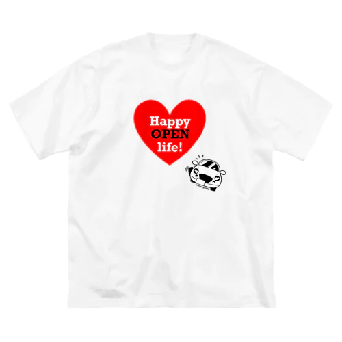 Happy OPEN life! ビッグシルエットTシャツ