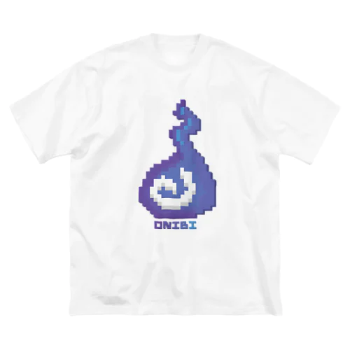 ドット鬼火 루즈핏 티셔츠