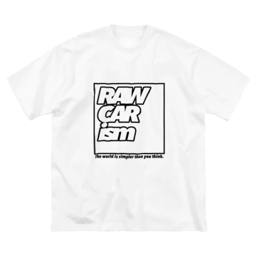 RAWCARism　スクエアロゴ　WHITE ビッグシルエットTシャツ