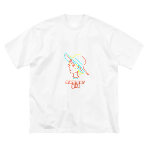 summer girl フロントプリント ビッグシルエットTシャツ