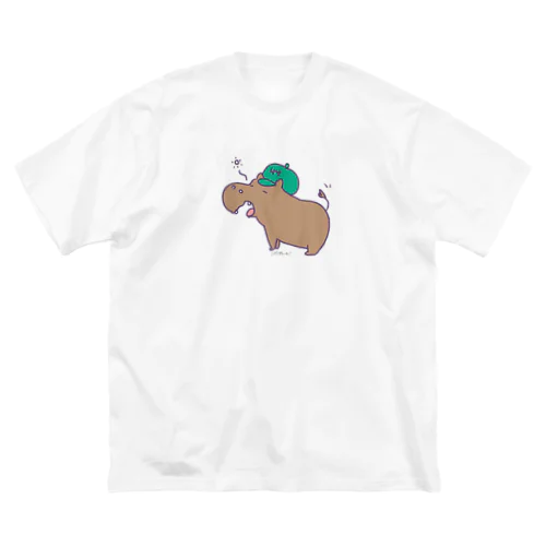 こげぱんカバ　寝起き ビッグシルエットTシャツ