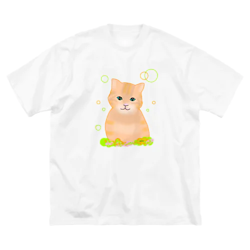 癒し猫　茶トラ ビッグシルエットTシャツ