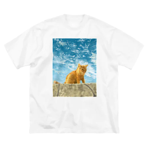 海岸の猫 ビッグシルエットTシャツ