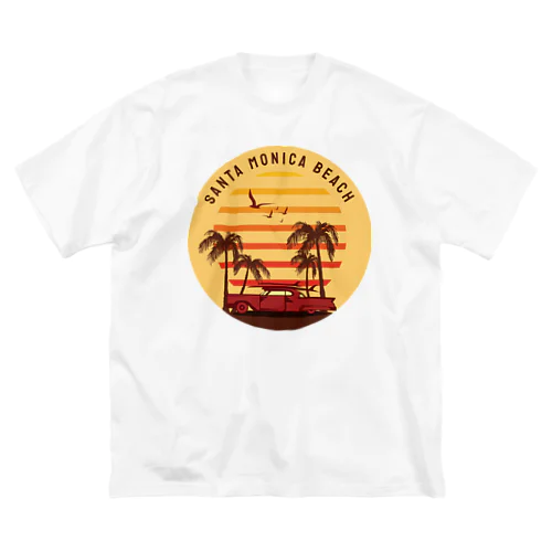 サンタモニカ ビーチ カルフォルニア ビッグシルエットTシャツ