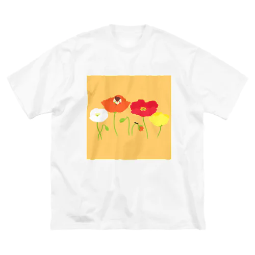 ポピーと雀 ビッグシルエットTシャツ