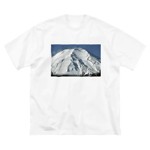 冠雪した富士山_003 ビッグシルエットTシャツ