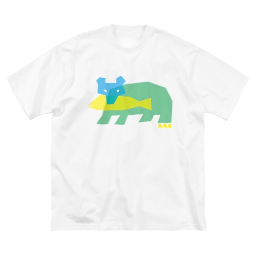 熊の木彫り（四つ足／カラフル） Big T-Shirt