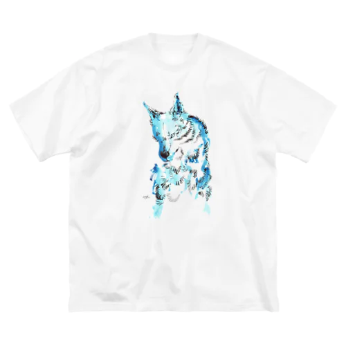 Watercolor wolf ビッグシルエットTシャツ