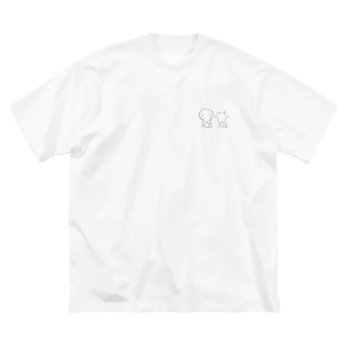 後ろ姿　ぷぷまる　黒線 ビッグシルエットTシャツ