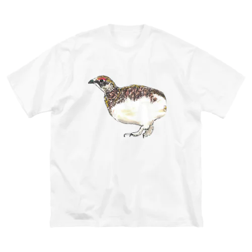 [森図鑑] 雷鳥のイラスト ビッグシルエットTシャツ