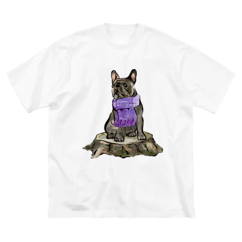 マフラー犬　フレンチブルドッグ　ブリンドル Big T-Shirt