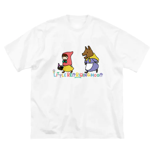 らくがきシリーズ『あかずきんとオオカミさん』カラー Big T-Shirt