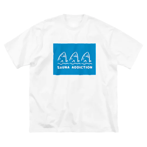 サウナ中毒 SAUNA ADDICTION 鮫 ビッグシルエットTシャツ