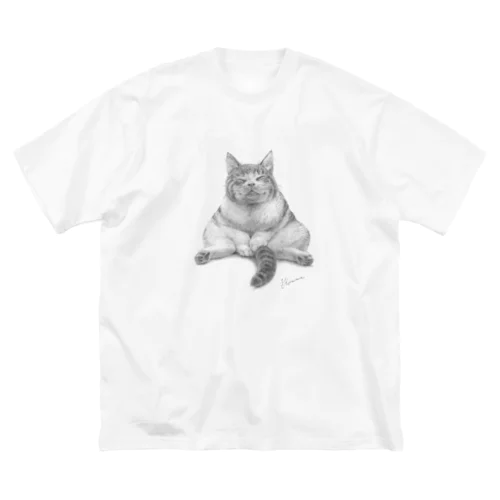 トラ猫　ふみふみさん　フミフミ猫　丸顔　笑顔猫 ビッグシルエットTシャツ