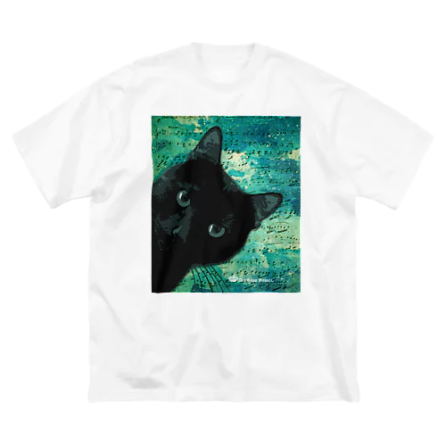 黒猫デュー　アップ ビッグシルエットTシャツ