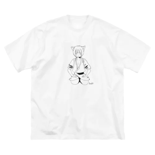 狐耳男子くん、正座する。 ビッグシルエットTシャツ