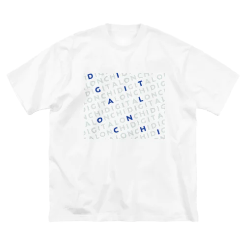 DIGITAL ONCHI BLUE（斜め） ビッグシルエットTシャツ