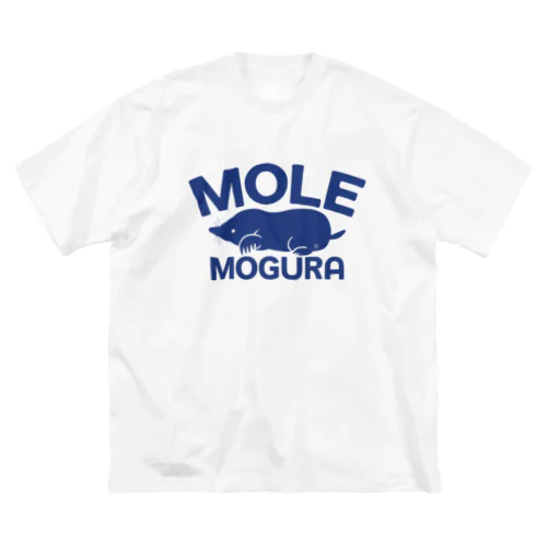 モグラ・青・横全体・MOGURA・MOLE・グッズ・イラスト・デザイン・土竜・動物・Tシャツ・トートバック・アイテム・かわいい・モグラグッズ・ステイホーム・土の中・穴掘り・土遊び・モグラ生活・オリジナル（C） Big T-Shirt