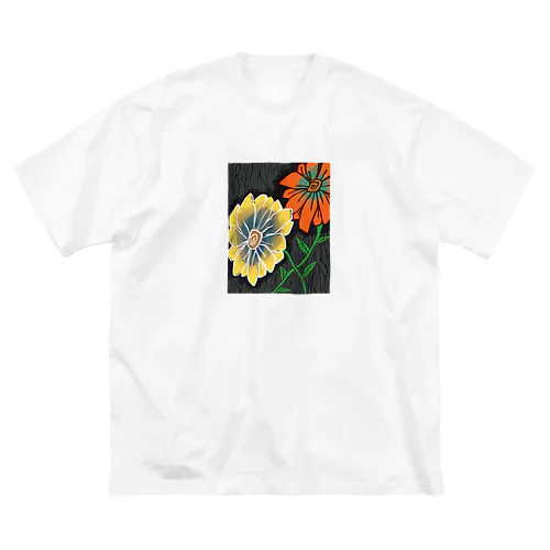 花 ビッグシルエットTシャツ