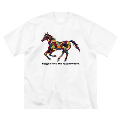 カラフルなホース_文字入り ビッグシルエットTシャツ